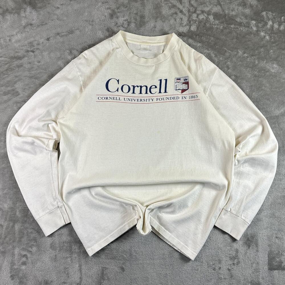 VTG 70's Cornell University Long Sleeve Shirt Mens Medium Ivy League College USA